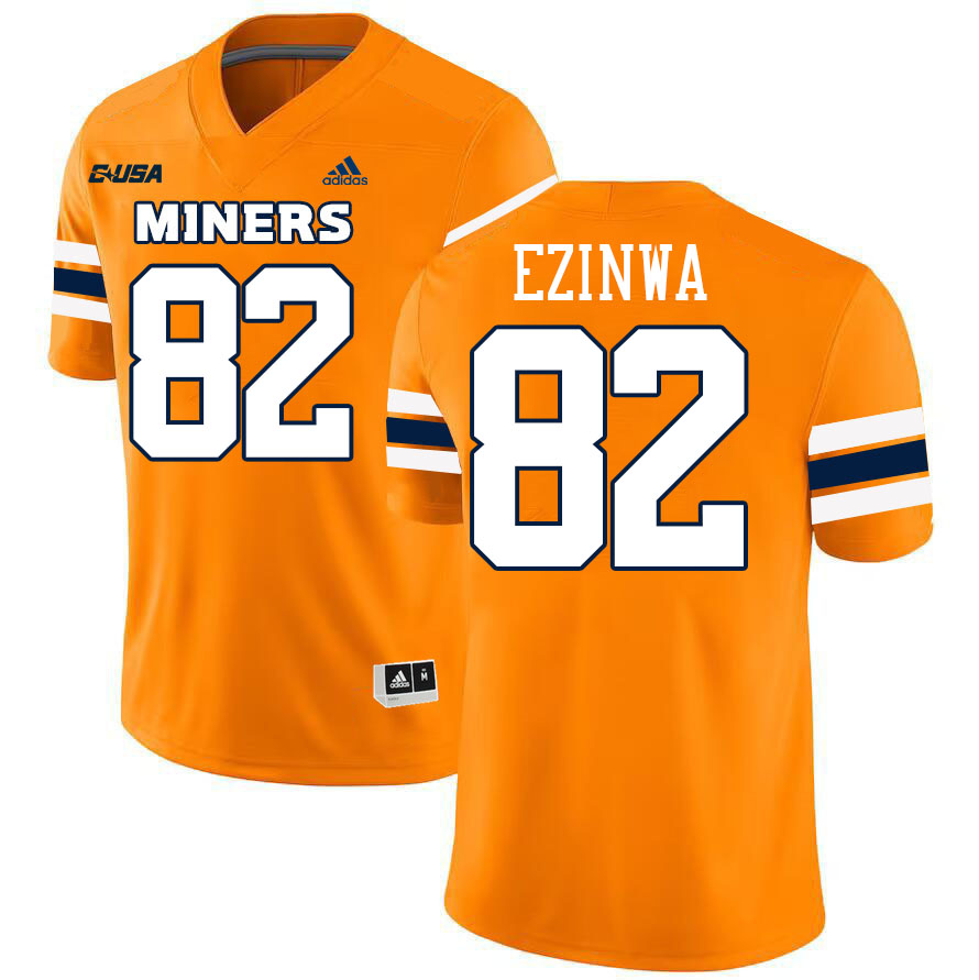 #82 Judah Ezinwa UTEP Jersey,UTEP Miners College Football Jersey,Uniforms-Orange